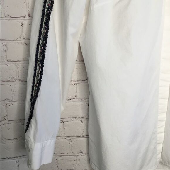 Zara Trafaluc Womens White Dress Shirt Sleeve Side Accent - Picture 9 of 16